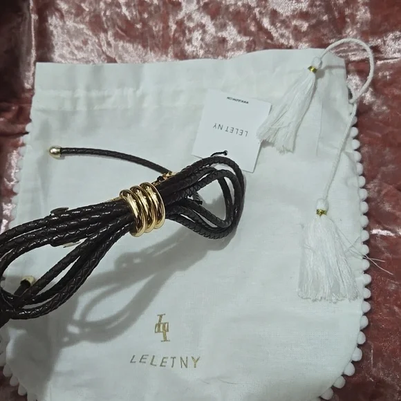 NWT Lelet NY Bently Braided Bow Hair Clip Barrette With Dust Bag - Picture 9 of 11